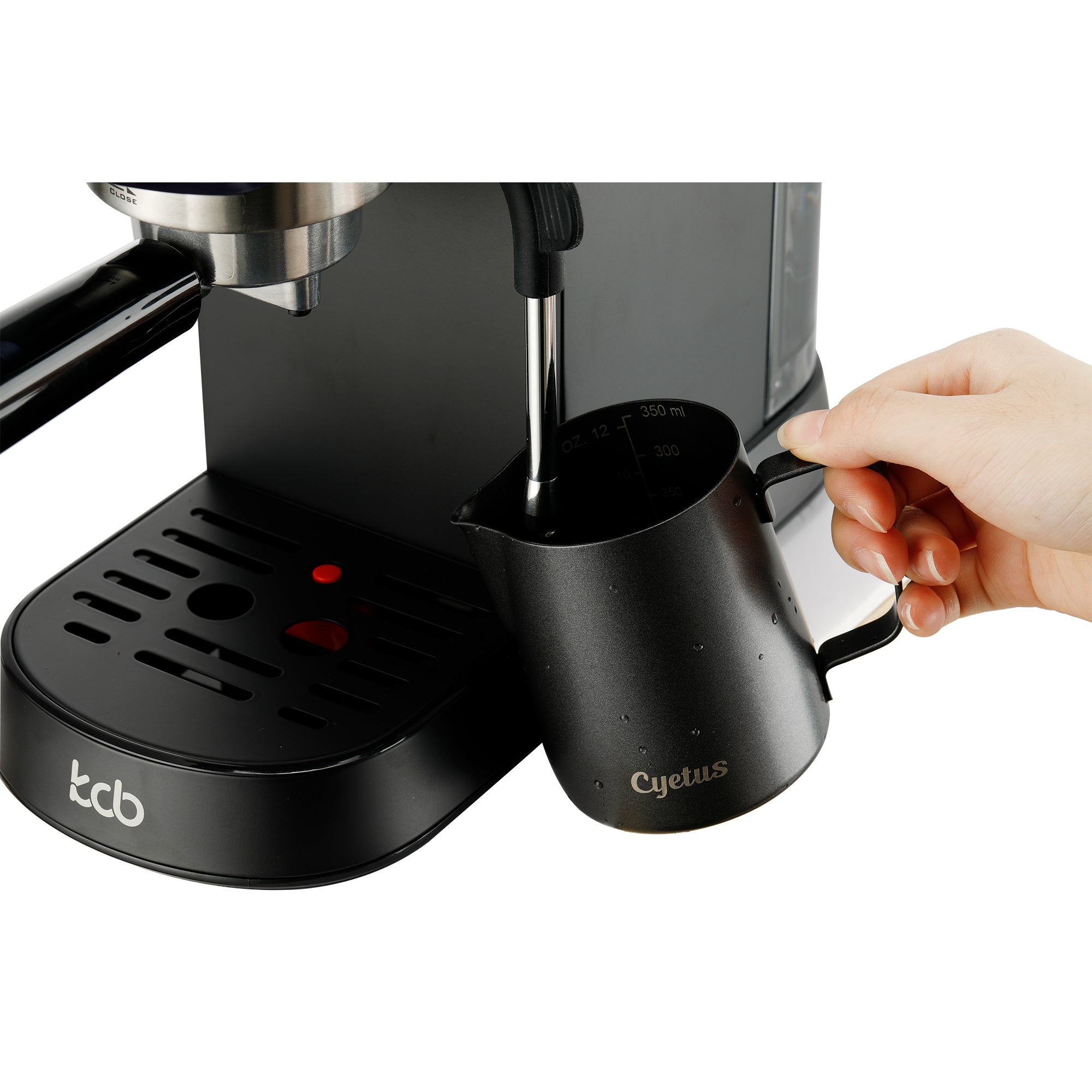 CYETUS All in One Espresso Machine for Home Barista CYK7601, Coffee  Grinder, Milk Steam Frother Wand, for Espresso, Cappuccino and Latte, Black