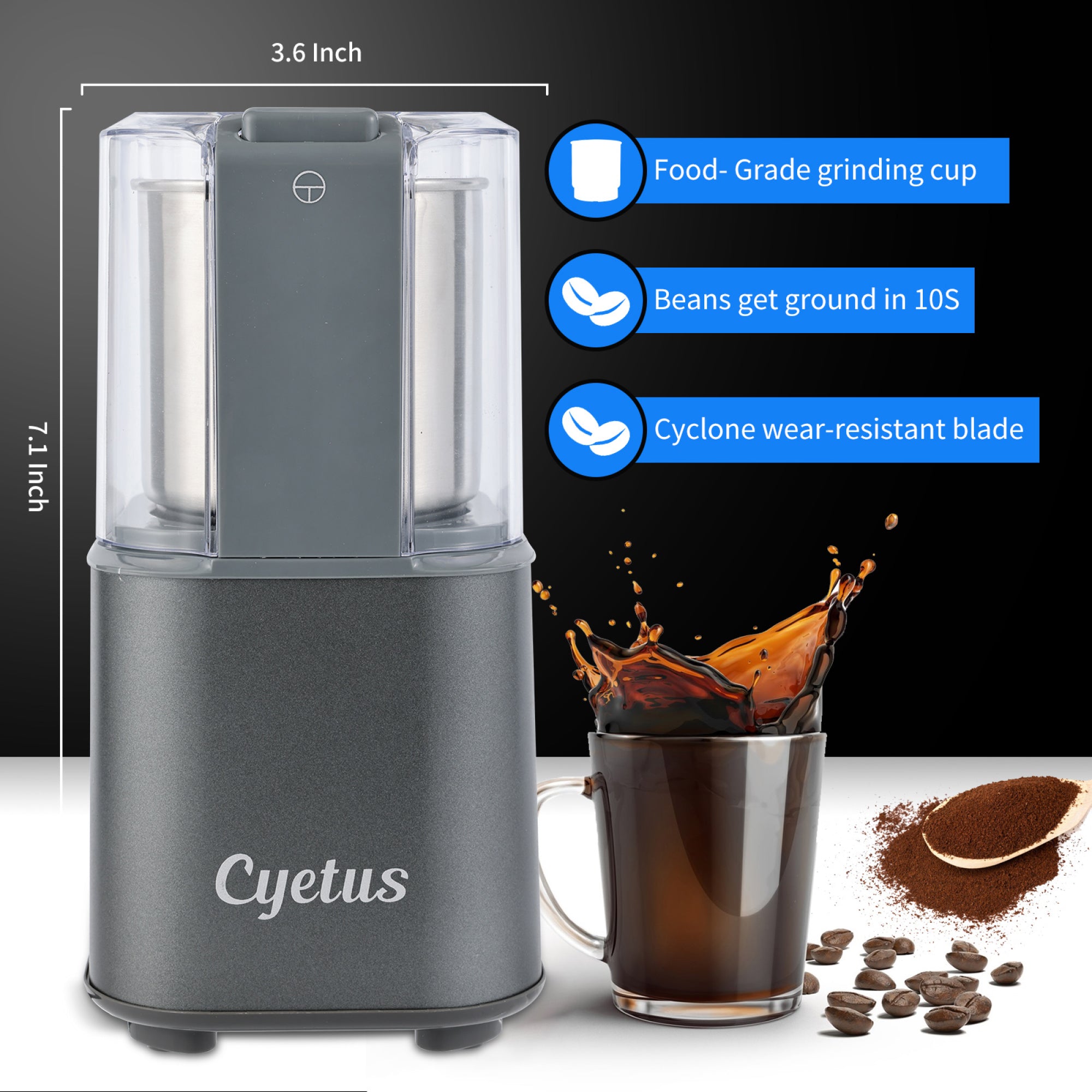 Cyetus Electric Coffee Bean Grinder